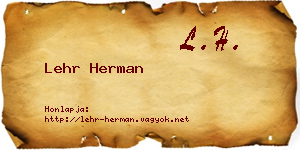 Lehr Herman névjegykártya